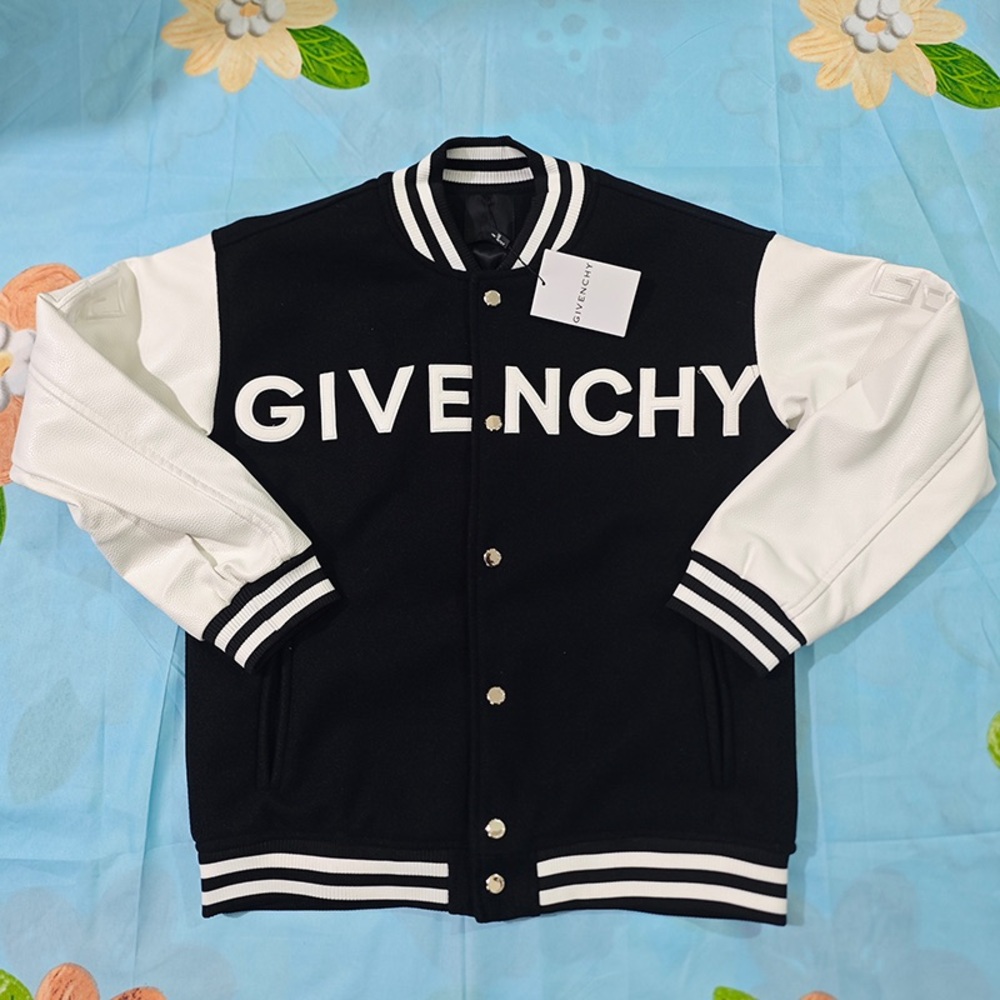 Givenchy Black and White Logo Varsity Jacket